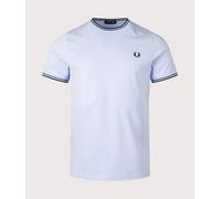 Men's Fred Perry Twin Tipped T-Shirt Light Smoke/Petrol Blue/Navy - Size: 38