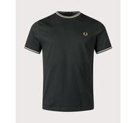 Fred Perry Mens Twin Tipped T-Shirt - Colour: Y65 Night Green/Light Ecru/Olive Mint - Size: XXL