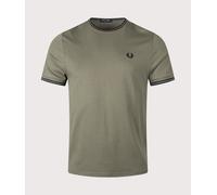 Fred Perry Mens Twin Tipped T-Shirt - Colour: Z50 Laurel Wreath Green/Black - Size: Large