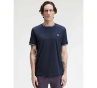 Fred Perry Twin Tipped T-Shirt, Dark Airforce/Lilac/Bayleaf (UK, Alpha, XL, Regular, Regular, Dark Airforce/Lilac/Bayleaf)