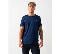 Fred Perry Mens Twin Tipped T-Shirt - French Navy/Champion's Gold/Stockport Blue 48A - French Navy/Champion's Gold/Stockport Blue 48A - L