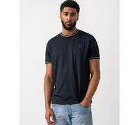 Fred Perry Mens Twin Tipped T-Shirt - Navy/Warm Oatmeal/Burnt Tobacco 52A - Navy/Warm Oatmeal/Burnt Tobacco 52A - L