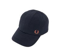 Fred Perry Mens Unisex Classic Pique Baseball Cap Hat One Size in Navy Blue & Cinnamon