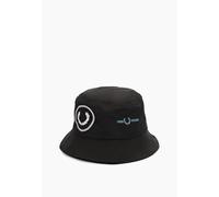 Fred Perry Mens Unisex HW6678 Graphic Branded Graphic Bucket Hat in Black Size Medium