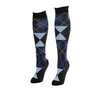 Fred Perry Mens Unisex Long Argyle Pattern Mens Socks C5136 Size 6-8 in Burnt Tobacco Brown & Blue