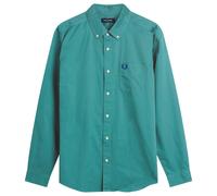Fred Perry Men's Washed Twill Shirt Deep Mint
