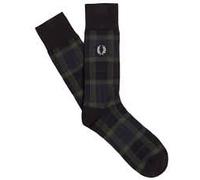 Fred Perry Mens Womens Unisex C6150 Tartan Socks Size 4-6 in Field Green & Black