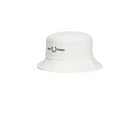 Fred Perry Mens Womens Unisex Graphic Branded Twill Bucket Hat HW4631 in Snow White Size Medium