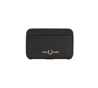 Fred Perry Mens Womens Unisex L4334 Burnished Leather Card Holder Wallet in Black