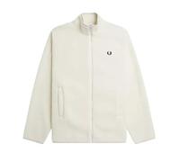 Fred Perry Mens Womens Unisex M6671 Zip Through Borg Fleece Coat Jacket in Ecru Cream - XXL