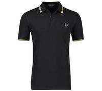 Fred Perry Mens Yellow Twin Tipped Collar Black Polo Shirt Cotton - Size X-Small