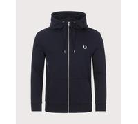 Fred Perry Mens Zip Through Contrast Tipped Hoodie - Colour: Core 795 Navy - Size: Large