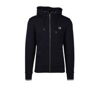 Fred Perry Mens Zip Through Hoody Navy Cotton - Size Medium