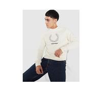 Fred Perry Outline Laurel Wreath Crew Sweatshirt - Cream - Mens XXL