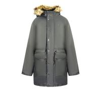Fred Perry Padded Waxed Cotton Hooded Black Parka Jacket