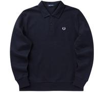 Fred Perry Pique Collared Sweatshirt - Navy S S