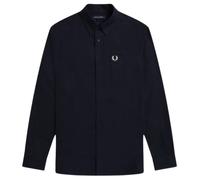 Fred Perry Plain Navy Blue Long Sleeve Oxford Shirt - XS