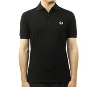 Fred Perry Polo Shirt Plain Black size L