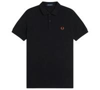 Fred Perry Plain Slim Fit Polo Shirt - Black/Marmalade - XX-Large