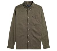 Fred Perry Plain Warm Stone Brown Long Sleeve Oxford Shirt - S