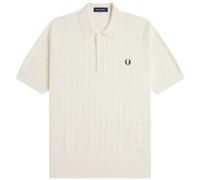 Fred Perry Mens Regular Fit Pointelle Knitted Polo Shirt - Colour: 560 Ecru - Size: XXL