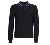 Fred Perry - Authentic Long Sleeved Twin Tipped Polo Navy, Snow White & Burnt Red - S