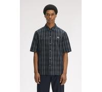 Fred Perry Seersucker Check Shirt - Navy - Medium