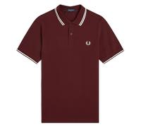Fred Perry Slim Fit Twin Tipped Polo Oxblood &amp; Ecru-L