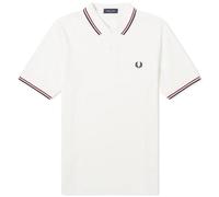 Fred Perry Slim Fit Twin Tipped Polo Snow White, Burnt Red & Navy