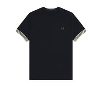 Men's Fred Perry Mens Striped Cuff T-Shirt - Black 184