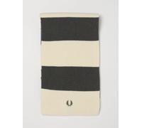 FRED PERRY Striped Wool Scarf with Ribbed Edges - Size: OS - male