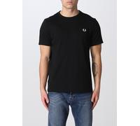 Fred Perry Mens Ringer T-Shirt in Black Cotton - Size Large