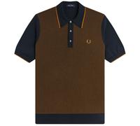 Fred Perry Mens Regular Fit Tonic Waffle Knitted Polo Shirt - Colour: 248 Navy - Size: Medium