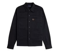 Fred Perry Twill Overshirt, Black (UK, Alpha, L, Regular, Regular, Black)