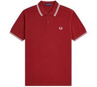 Fred Perry Twin Tipped Polo Shirt - Burnt Red - L - Menswear L