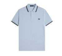 Short Sleeve Twin Tipped Polo Shirt Light Smoke Navy, Medium