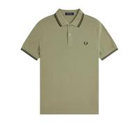 Men's Fred Perry Mens Twin Tipped Signature Polo Shirt - Tan - Size: 40/Regular