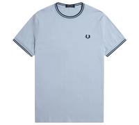 Fred Perry Twin Tipped T-Shirt - Ecru/Oxblood/Grassroots - Medium