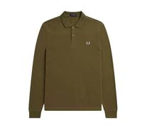 Fred Perry Uniform Green Long Sleeve Plain Polo Shirt - S