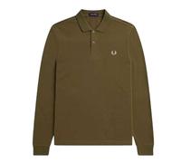 Fred Perry Unisex Adult Plain Long-Sleeved Polo ShirtS Khaki Green SY331