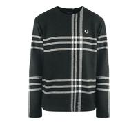 Fred Perry Unisex Adult Tartan Jumper - Black/White - XS - Black/White - 50% Acrylic/50% Wool