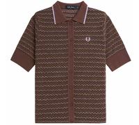 Fred Perry Womens Boucle Jacquard Knitted Shirt - Carrington Brick - K