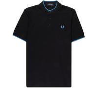 Fred Perry Woven Mesh Henley Polo Shirt - Black - M7801-102 WOV HEN P