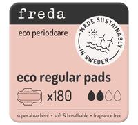 Freda Regular Eco Sanitary Pads with Wings - Medium Flow Periods - 180 Pack - Absorbent, Hypoallergenic Towels - Sustainable Feminine Hygiene Products
