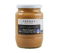 Freda’s Black Pepper & Cornish Sea Salt Peanut Butter 750g - Gourmet, Natural, Vegan-Friendly Savoury Nut Butter Jar