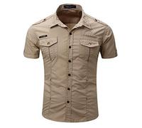 FREDD MARSHALL Men's Short Sleeve Regular-Fit Work Shirt - brown - XL