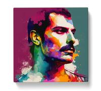 Freddie Mercury Color Field Canvas Wall Art Print 20x20 Inch
