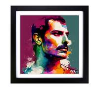 Freddie Mercury Color Field Framed Wall Art Print Black