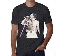 Freddie Mercury Glow Stance Dip Dye Mineral Wash T-Shirt in Black | Size: XL Freddie Mercury Black XL