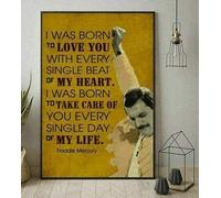 Freddie Mercury I Was Born To Love You Quotes Vertical Poster Home Decor Art Wall Decor Metal Sign Poster 8x12 inches